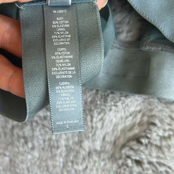 SKIMS Cotton Rib Plunge Bralette in Kyanite L - Picture 9 of 9